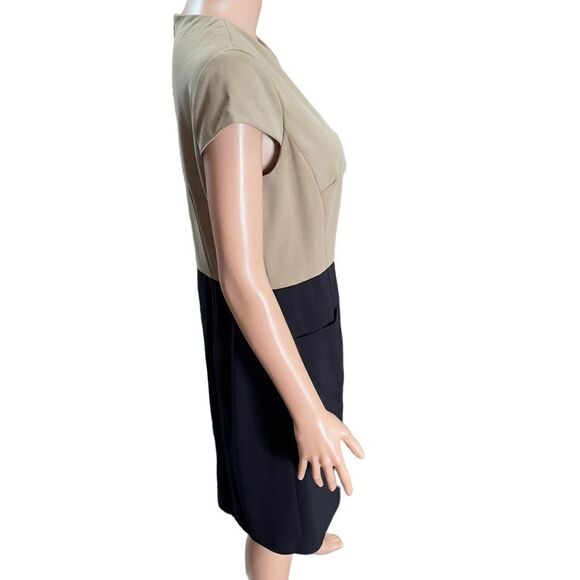 Sandra Darren Two Color Front Pockets Sheath Dress Size 10 - Picture 2 of 15